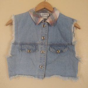 Vintage 90's Enchante Cropped Denim Vest Women's Small